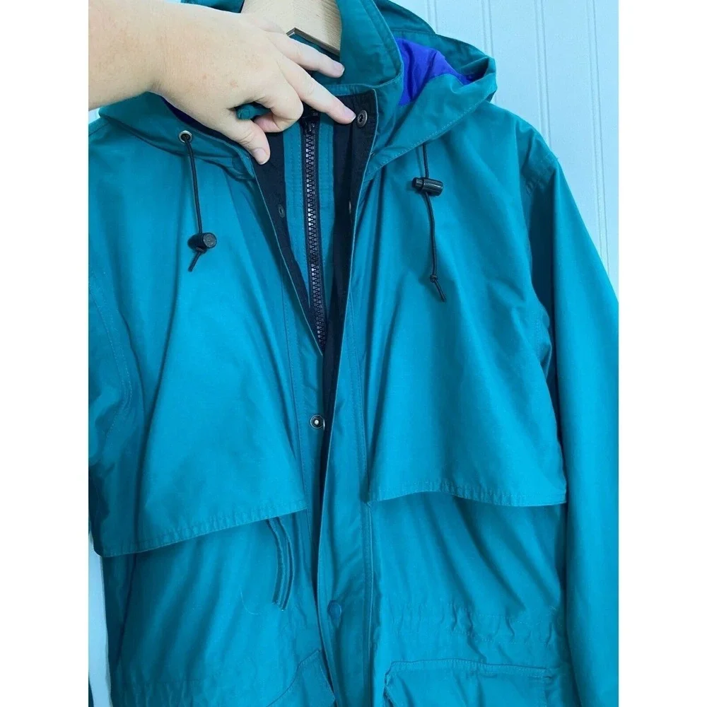 VTG Eddie Bauer Mens Lightweight Chore Jacket Size S Hooded Windbreaker Gore Tex